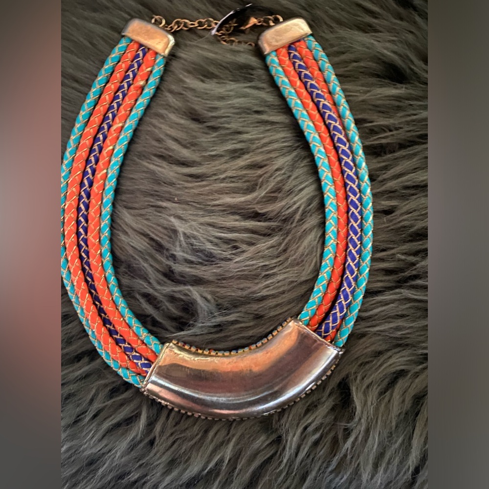 Multi corded with gold accent necklace